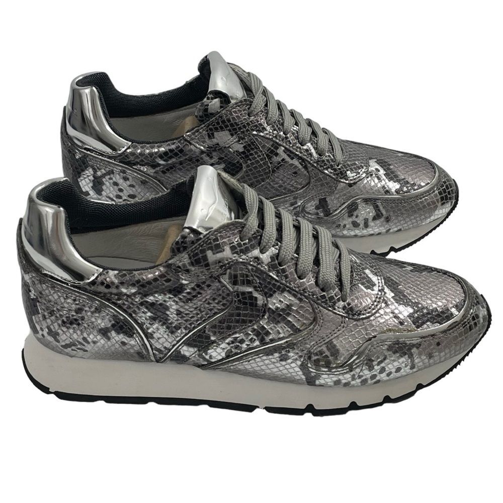 Silver Patterned Women's Sneakers